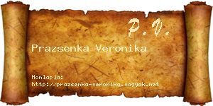 Prazsenka Veronika névjegykártya